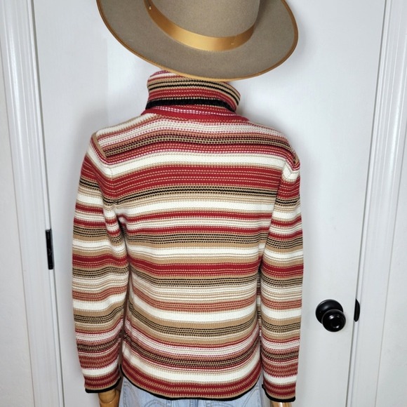 Vintage Talbots Petites Striped Turtleneck Sweater Small Fall Retro Y2K Fall - Picture 7 of 9